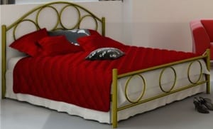 Κρεβάτι μεταλλικό 4, χρυσό σφυρήλατο